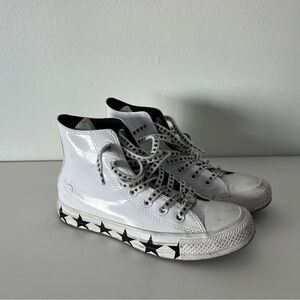 Miley Cyrus x Converse Platform High Tops - White Patent, Size 6
